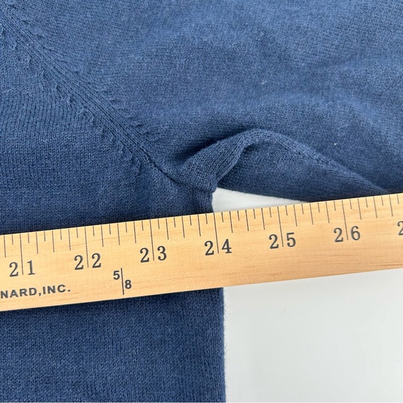 LL Bean Cashmere Blend Sweater Men L Navy Preppy Cottage Grandpa V-Neck - Picture 6 of 8